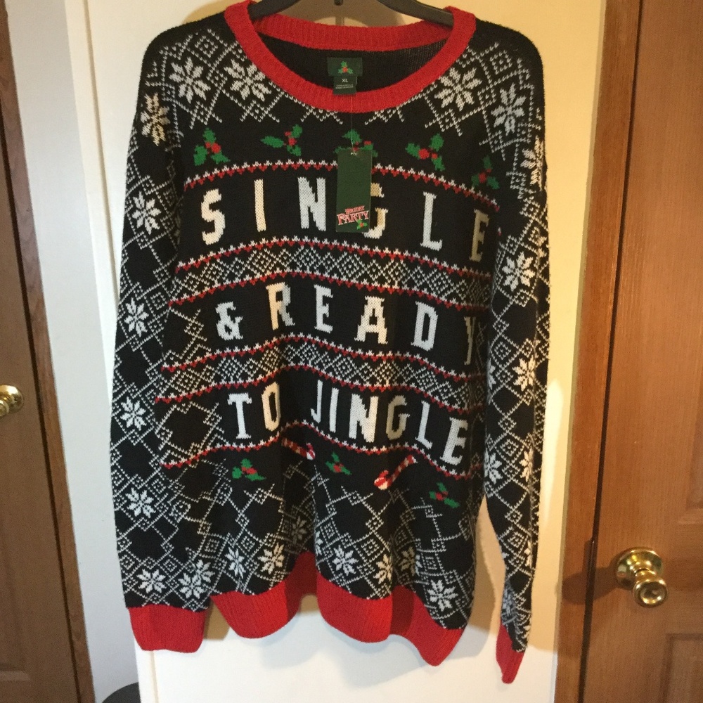X-mas Sweater XL Black Single & Ready to Jingle